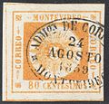 80 c orange, used 24 August 1859 in Montevideo