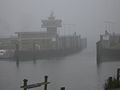 foggy harbour entrance