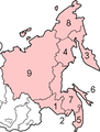 Far Eastern Federal District 1: Amur Oblast 2: Jewish Autonomous Oblast 3: Kamchatka Krai 4: Magadan Oblast 5: Primorsky Krai 6: Sakhalin Oblast 7: Khabarovsk Krai 8: Chukotka Autonomous Okrug 9: Sakha