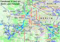 Map of the bodies of water in and around Berlin and Potsdam