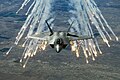 F-22 deploys flares.