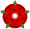 Rose de gueules boutonnée d'argent pointée de sinople (Rose gules seeded argent barbed vert