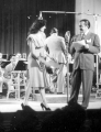 Bob Hope with Jane Russell at a Command Performance, Armed Forces Radio Show, c.1944.