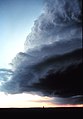 Shelf cloud associated on a supercell