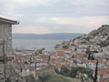 Panorama dalla parte alta della città di Idra e del porto