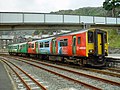 An Arriva Class 150 train in North Wales