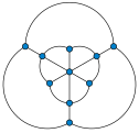 Lombardi drawing of the Golomb graph