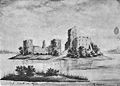 Ruins of the Trakai castle, a 1877 sketch by Napoleon Orda