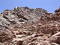 Climbing the trail to the summit of Mount Sinai, Egypt.