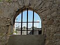 Window in old prison in Matthew Town, Great Inagua, The Bahamas.