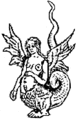 Special mermaid with wings, Germany, 15th century. see Category:Mermaids