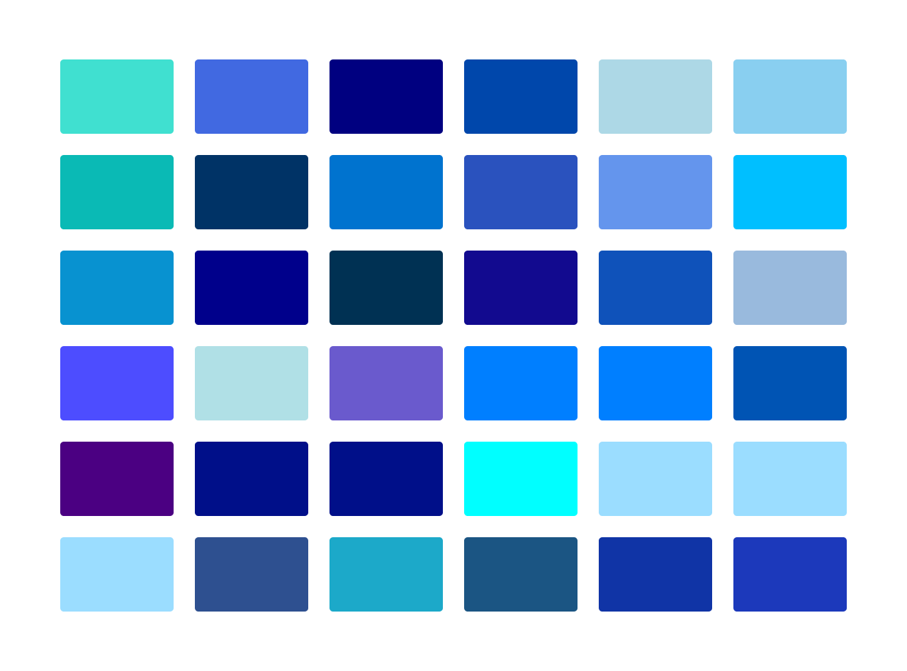 Different Shades Of Blue: A List With Color Names And Codes Drawing ... image.