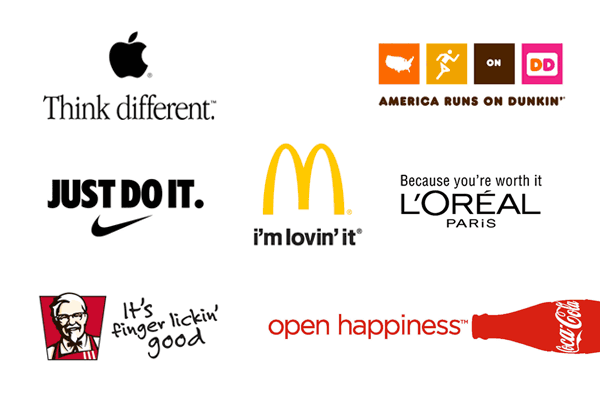 Top brand slogans/taglines