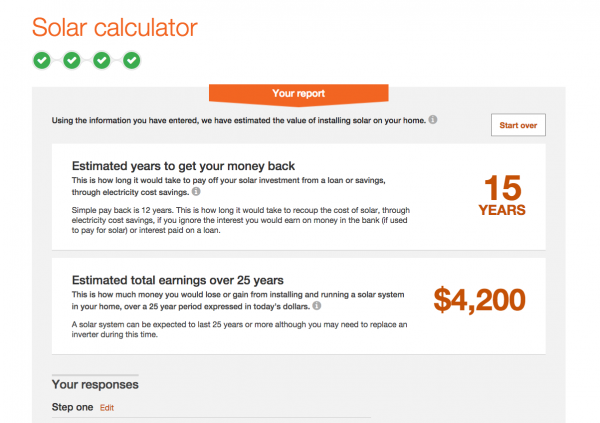 Energywise Solar Calculator