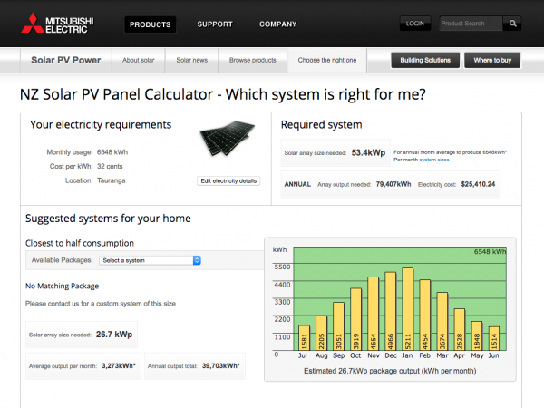 Mitsubishi solar calculator