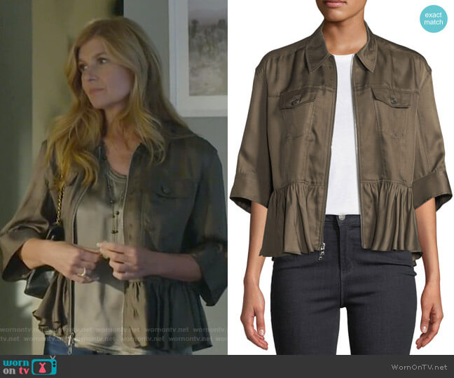 Debra’s peplum jacket on Dirty John