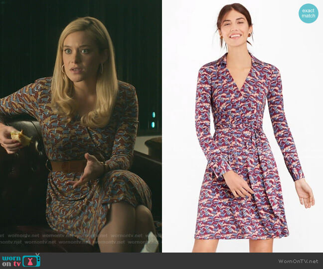 Linda’s deer print wrap dress on Dirty John