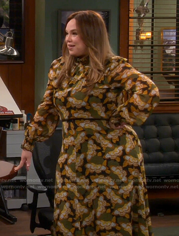 Kristin's butterfly print dress on Last Man Standing