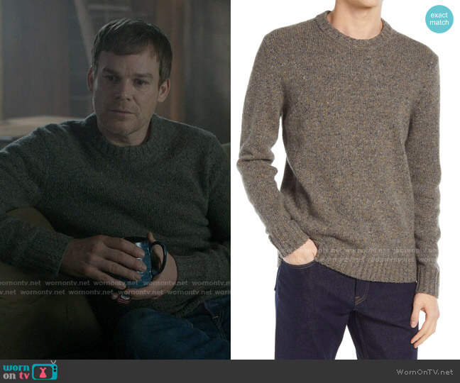 Dexter’s taupe sweater on Dexter New Blood