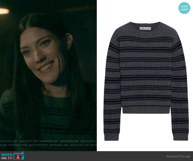 Debra’ s grey striped sweater on Dexter New Blood