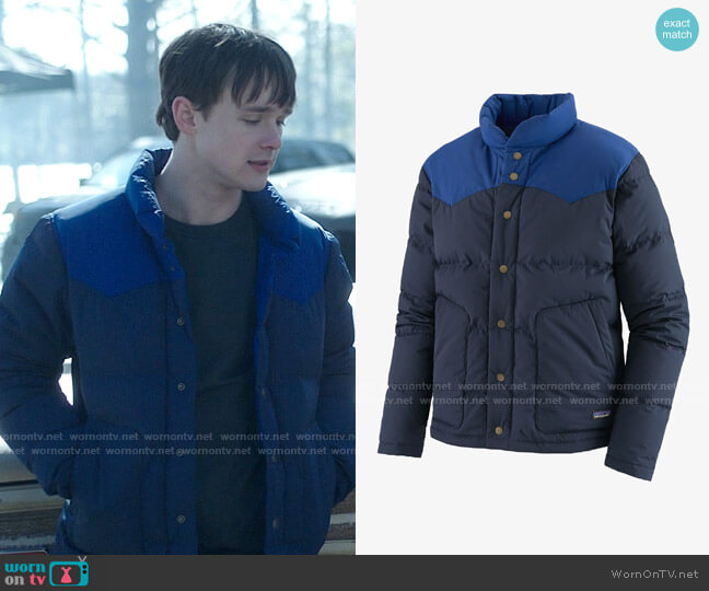 Harrison’s blue padded jacket on Dexter New Blood