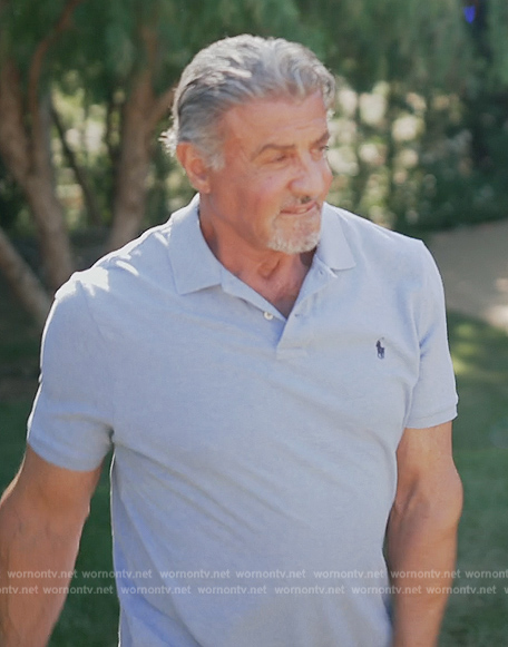 Sylvester Stallone's blue polo on The Family Stallone