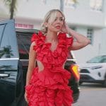 Nicole’s red ruffle mini dress on The Real Housewives of Miami