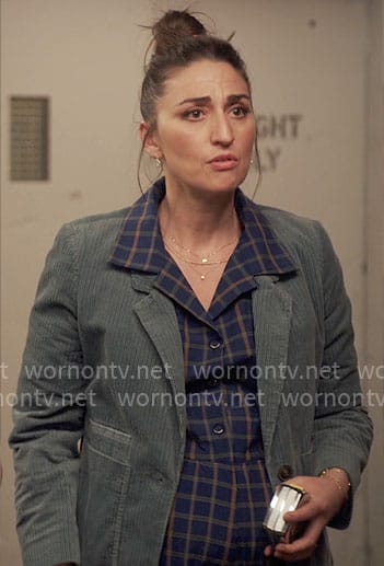 Dawn's plaid jumpsuit and corduroy blazer on Girls5eva