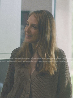 Riva's brown ribbed cardigan on American Horror Stories