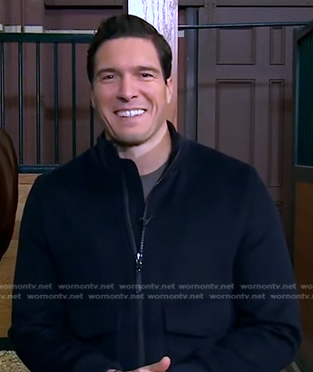 Will Reeve's navy zip jacket on Good Morning America