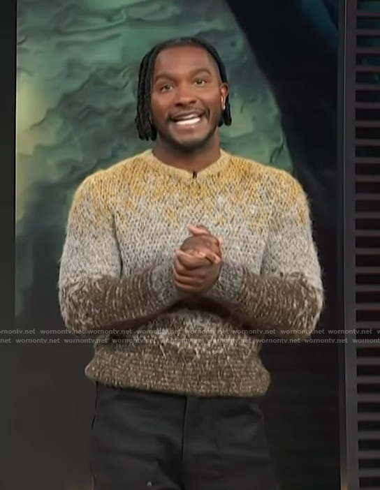 Scott's gradient knit sweater on Access Hollywood