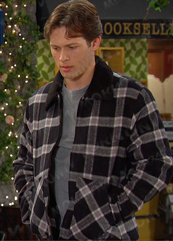 Tate's black plaid jacket on Days of our Lives