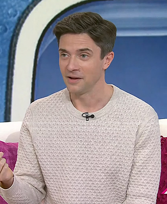 Topher Grace's textured knit sweater on Today