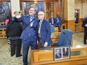 Ald. Scott Spiker Takes Selfie with Ald. Mark Borkowski