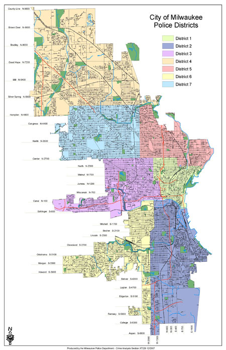 Milwaukee Police Department District Map