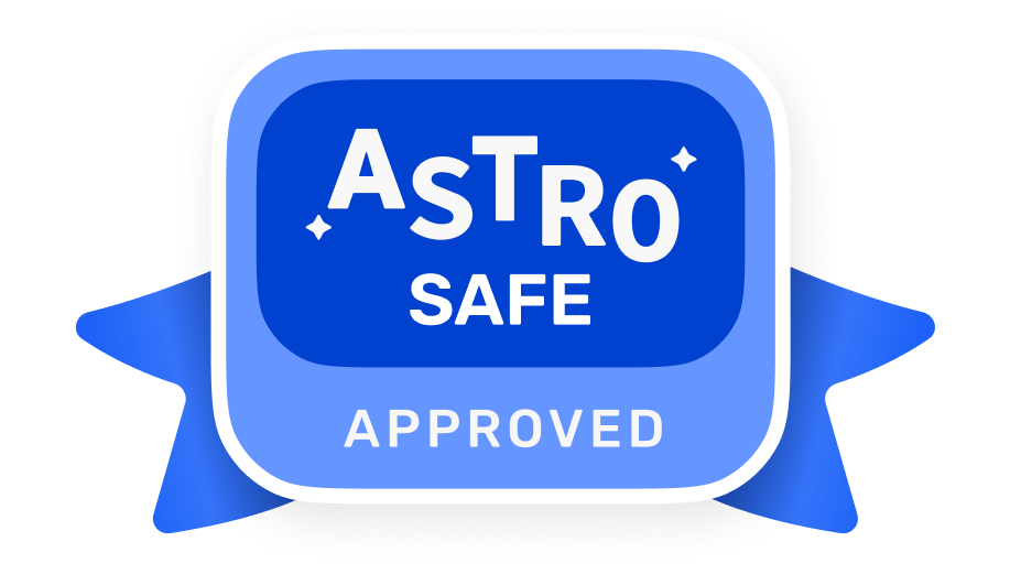 This product is a recipient of the AstroSafe Seal of Approval