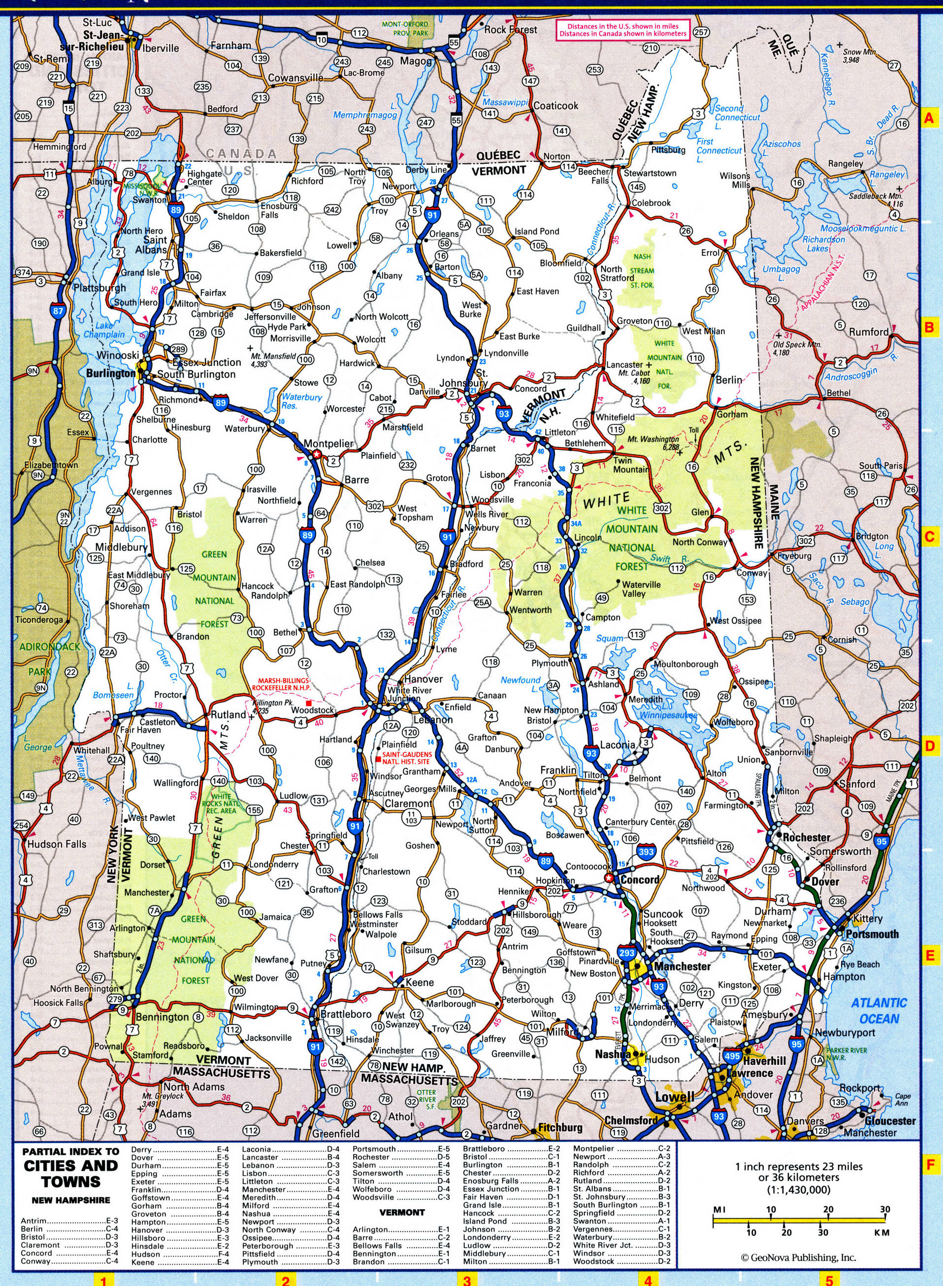 Map of Vermont roads and highways.Large detailed map of Vermont with cities