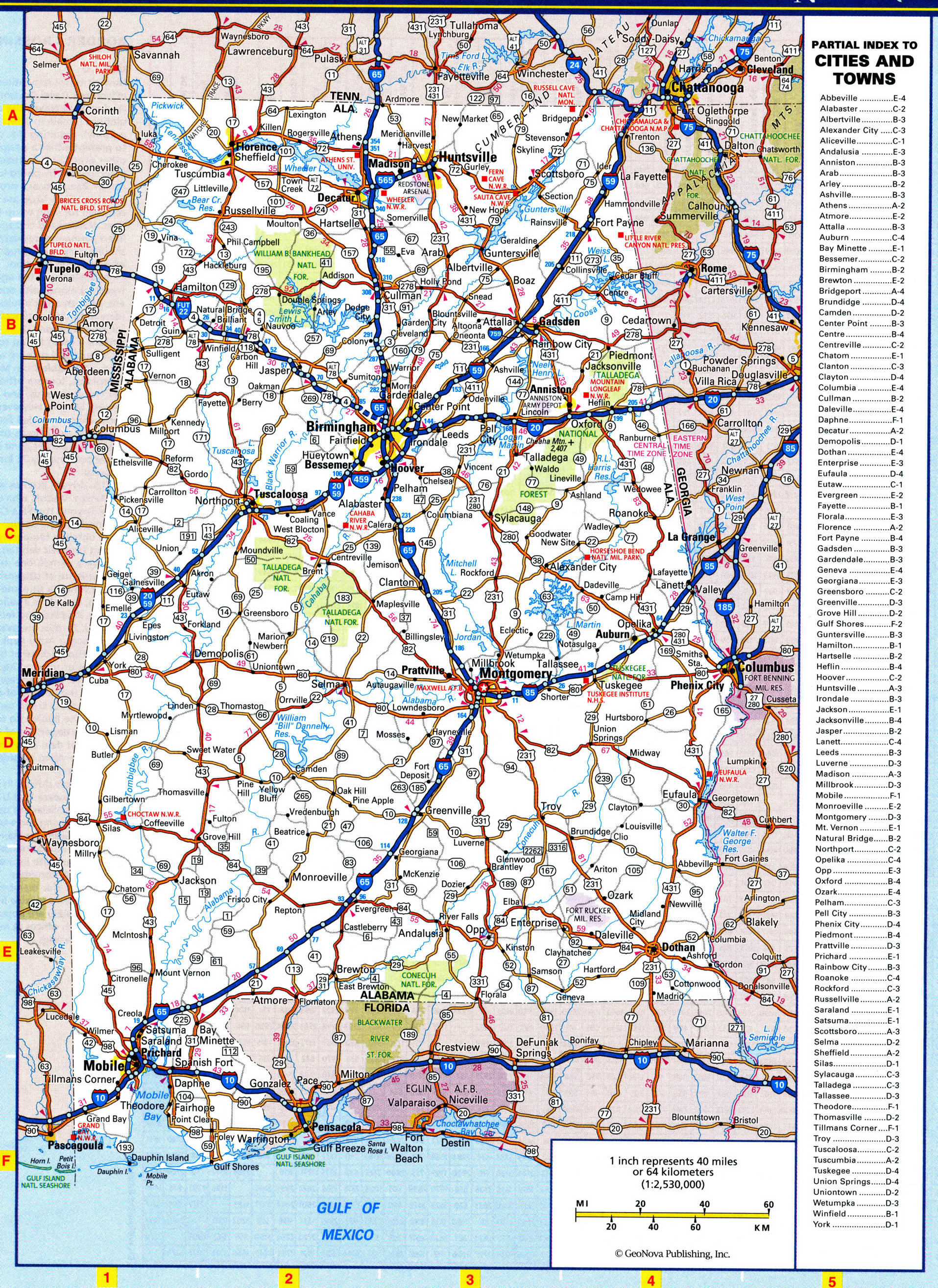 Map of Alabama roads and highways. Large detailed map of Alabama with ...