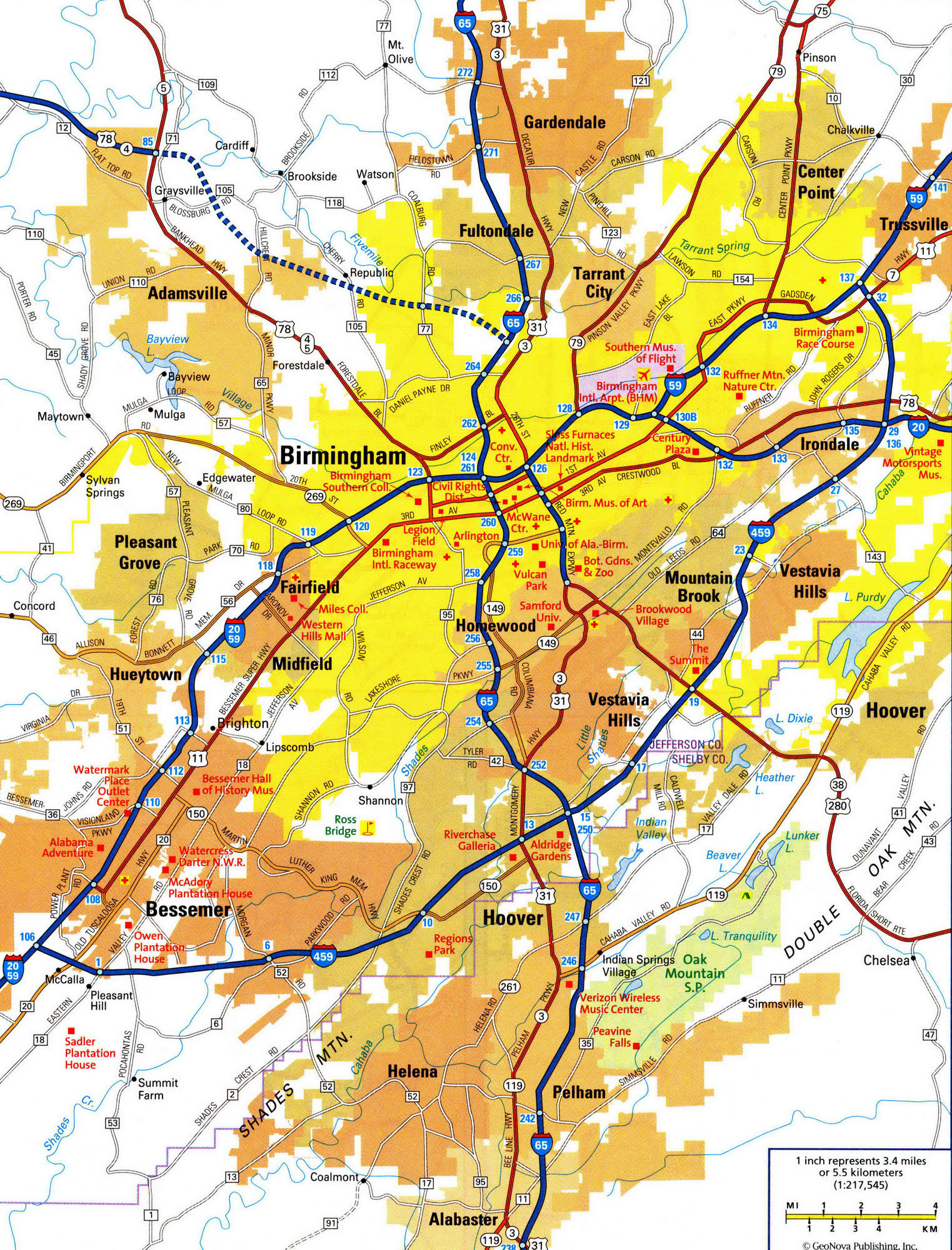 Large Detailed Map Of Birmingham Alabama Ontheworldma - vrogue.co