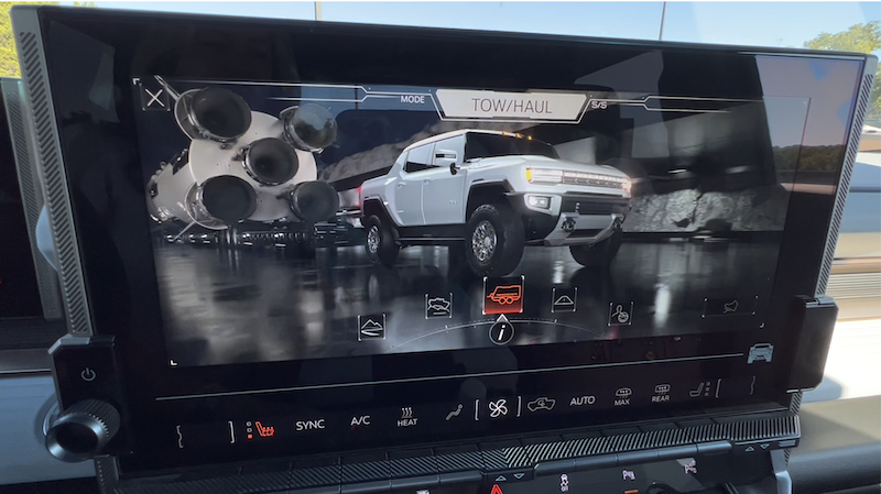 The Tow Mode Screen In The Hummer Ev