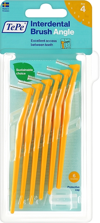 Interdental Brush - TePe Interdental Brushes Angle Yellow 0,7mm 