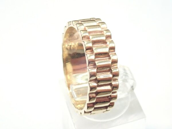 Gold Rolex Watch Strap Style Ring solid 9ct Gold Size V 6.5 grams