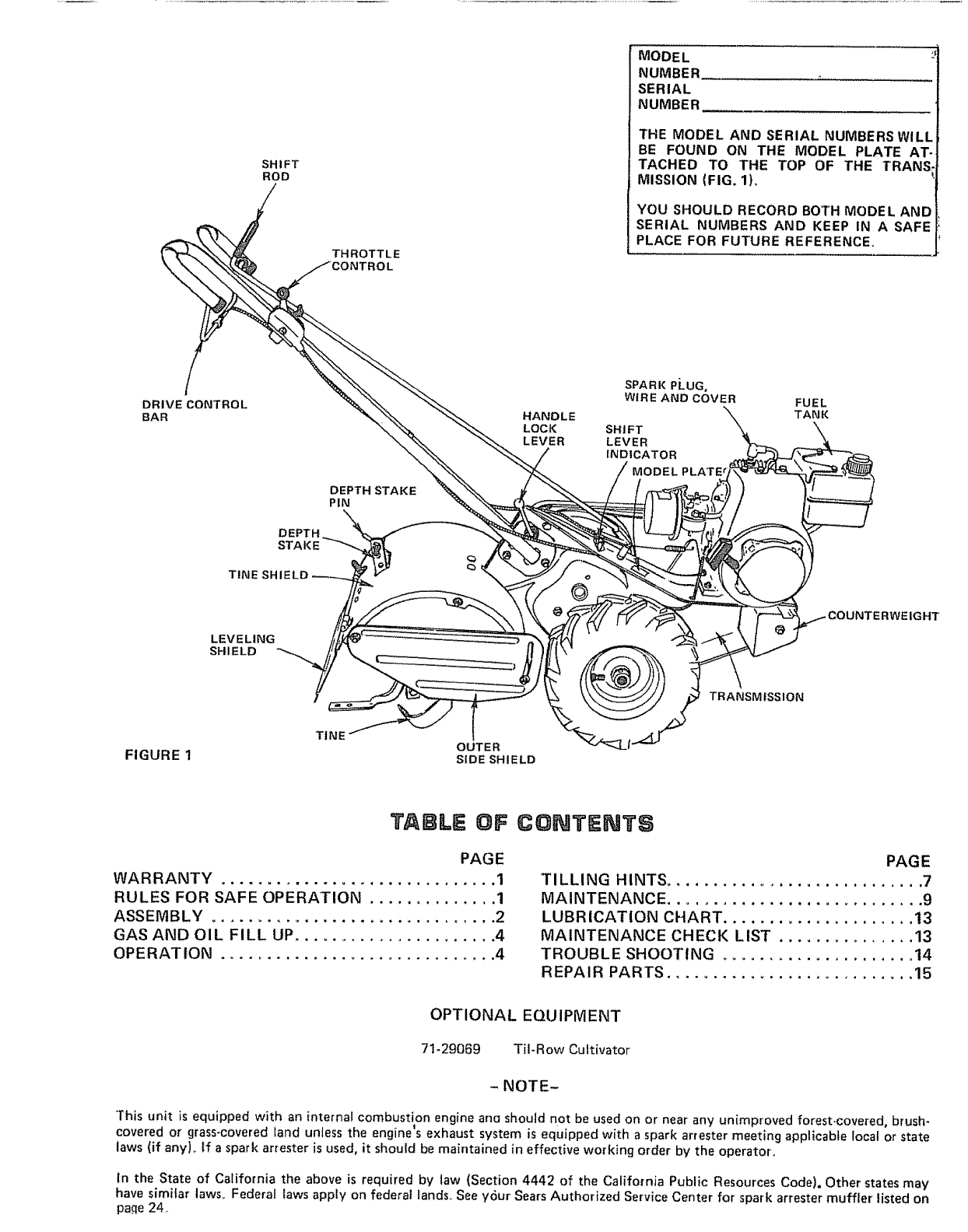 Craftsman Front Tine Tiller Manual