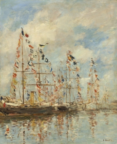 Yacht Basin at Trouville-Deauville by Eugène Boudin