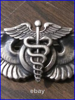 WW2 US Army Air Force Flight Surgeon Wings Two Piece Full Sized Sterling