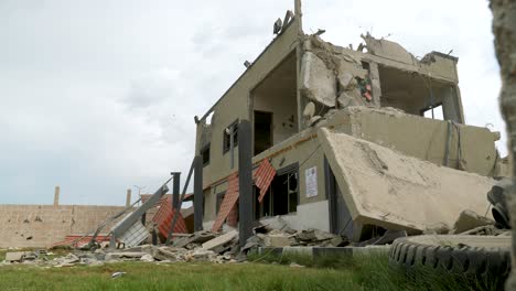 Destroyed-abandoned-building-in-an-airstrike-during-Israel-Hamas-war-2023