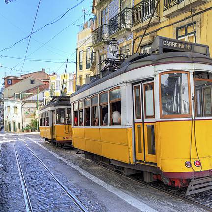 Tram in Lissabon, Portugal