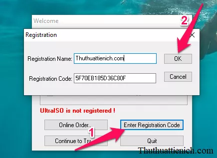 Nhập key bản quyền UltraISO