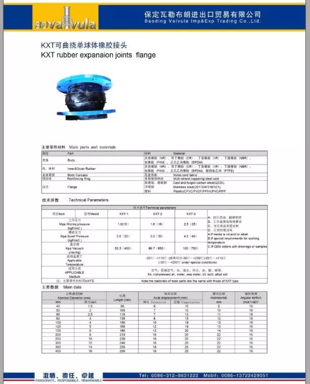 Catalog khớp nối cao su BaoDing