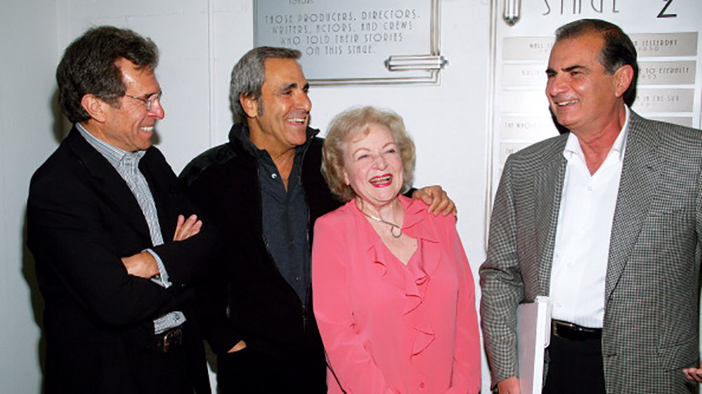 Paul Junger Witt, Tony Thomas, Betty White and Bob Papazian, CEO of Sunset Gower Studios (Photo by Michael Tran/FilmMagic)